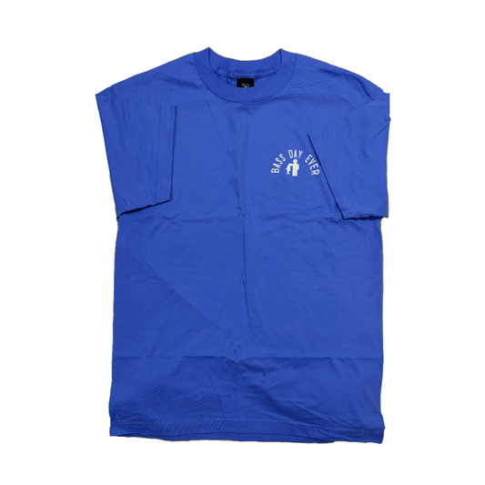 Branded blue T with bass day ever logo